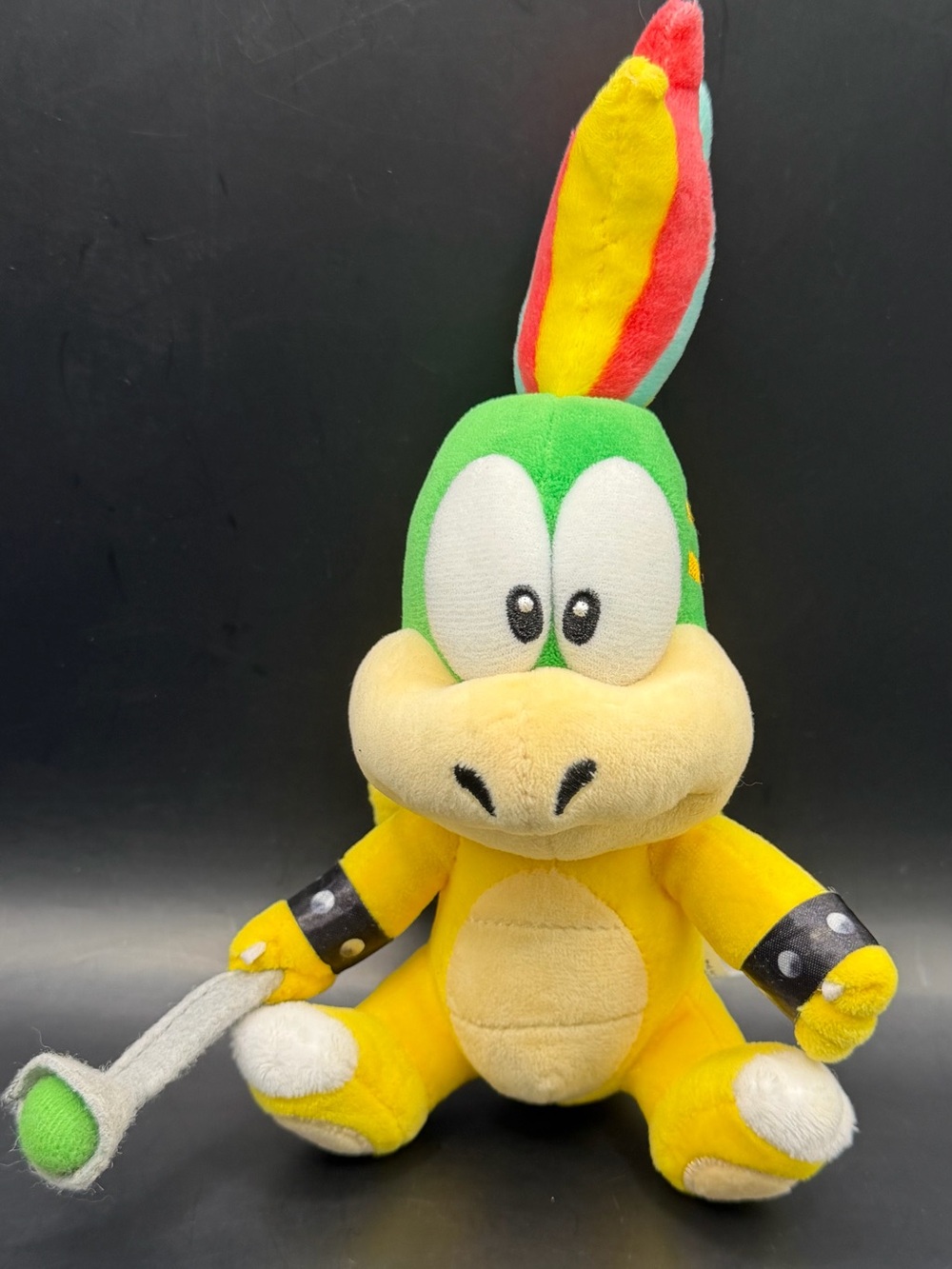 Super Mario - Lemmy Kooplaing Character Plush - Yellow & Green- Small